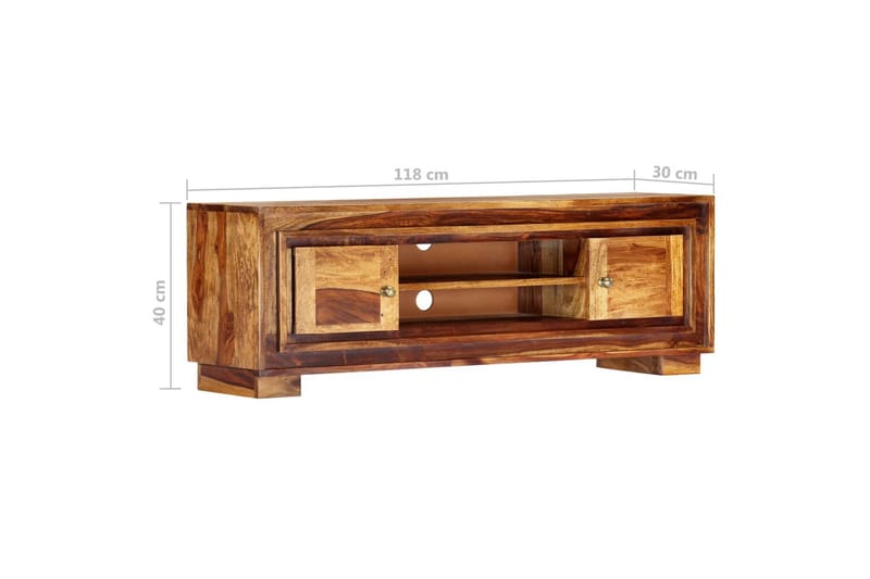 TV-bänk 118x30x40 cm massivt sheshamträ - Brun - Möbler - Tv möbel & mediamöbel - TV bänk & mediabänk