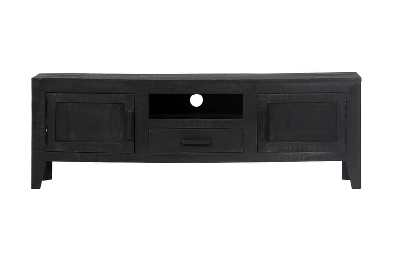 TV-bänk 118x30x40 cm svart massivt mangoträ - Svart - Möbler - Tv möbel & mediamöbel - TV bänk & mediabänk