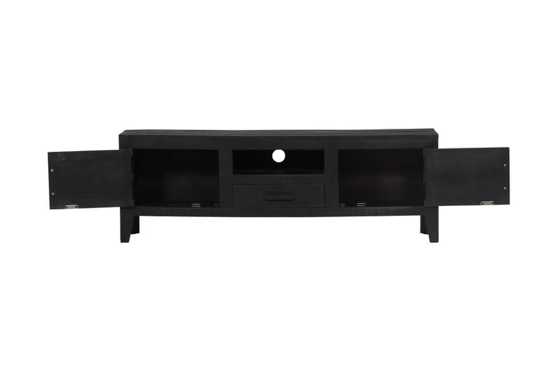 TV-bänk 118x30x40 cm svart massivt mangoträ - Svart - Möbler - Tv möbel & mediamöbel - TV bänk & mediabänk