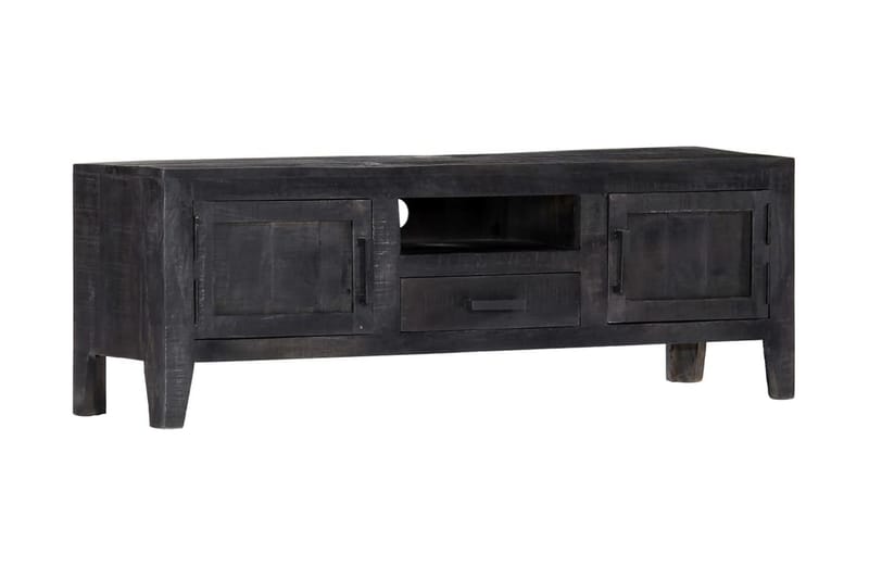 TV-bänk 118x30x40 cm svart massivt mangoträ - Svart - Möbler - Tv möbel & mediamöbel - TV bänk & mediabänk