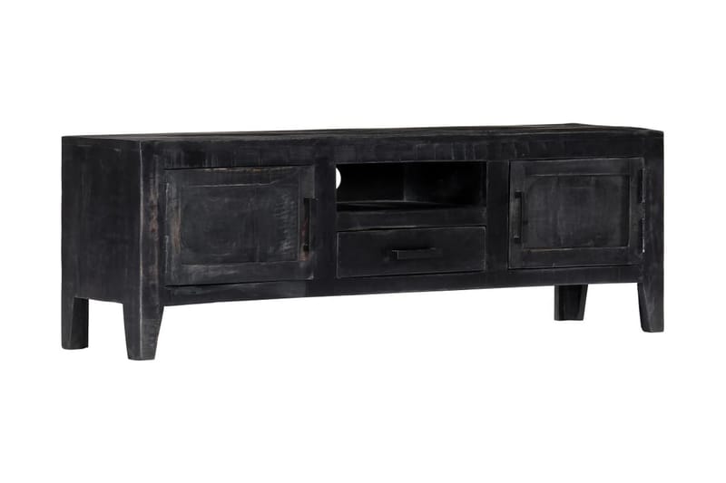 TV-bänk 118x30x40 cm svart massivt mangoträ - Svart - Möbler - Tv möbel & mediamöbel - TV bänk & mediabänk