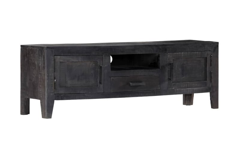 TV-bänk 118x30x40 cm svart massivt mangoträ - Svart - Möbler - Tv möbel & mediamöbel - TV bänk & mediabänk