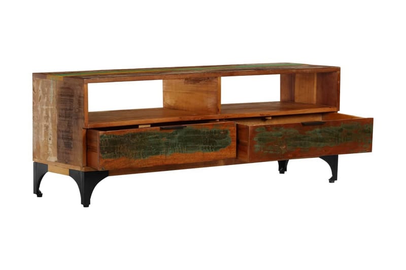 TV-bänk 118x35x45 cm massivt återvunnet trä - Brun - Möbler - Tv möbel & mediamöbel - TV bänk & mediabänk