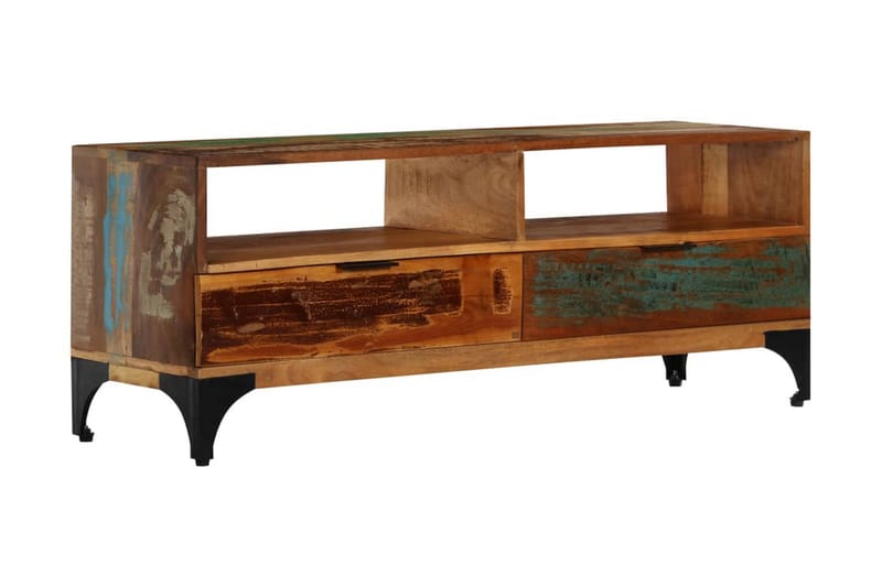 TV-bänk 118x35x45 cm massivt återvunnet trä - Brun - Möbler - Tv möbel & mediamöbel - TV bänk & mediabänk