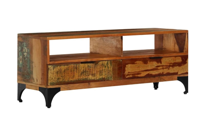 TV-bänk 118x35x45 cm massivt återvunnet trä - Brun - Möbler - Tv möbel & mediamöbel - TV bänk & mediabänk