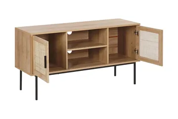 TV-bänk 120 cm rotting ljusbrun PASCO - Trä/natur - Möbler - Tv möbel & mediamöbel - TV bänk & mediabänk