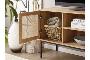 TV-bänk 120 cm rotting ljusbrun PASCO - Trä/natur - Möbler - Tv möbel & mediamöbel - TV bänk & mediabänk
