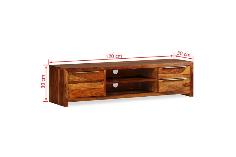 TV-bänk 120x30x30 cm massivt sheeshamträ - Brun - Möbler - Tv möbel & mediamöbel - TV bänk & mediabänk