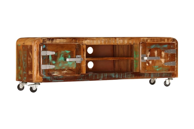 TV-bänk 120x30x36 cm massivt återvunnet trä - Brun - Möbler - Tv möbel & mediamöbel - TV bänk & mediabänk