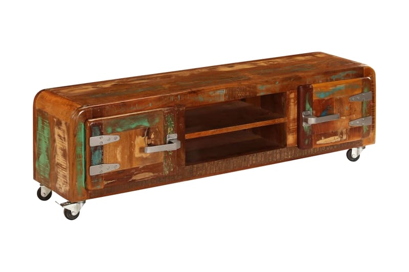 TV-bänk 120x30x36 cm massivt återvunnet trä - Brun - Möbler - Tv möbel & mediamöbel - TV bänk & mediabänk