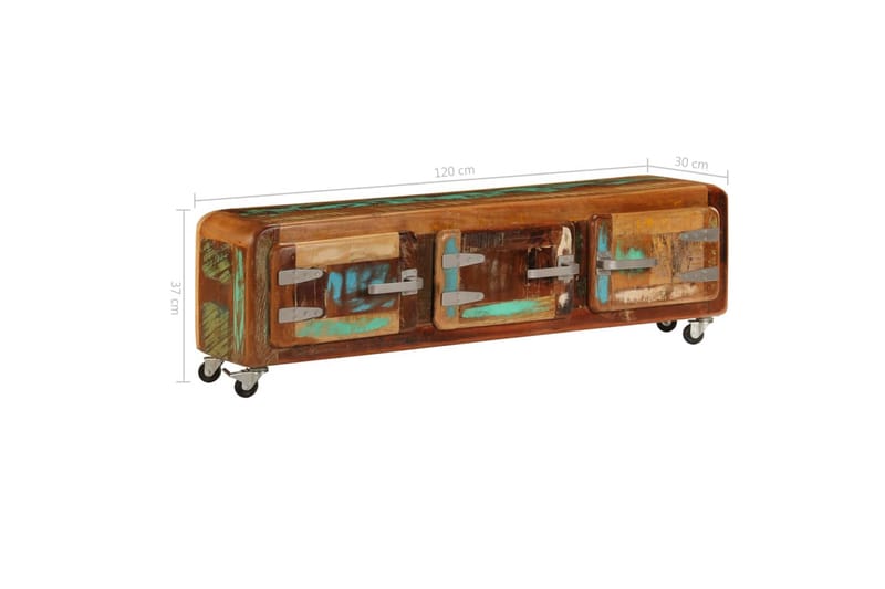 TV-bänk 120x30x37 cm massivt återvunnet trä - Brun - Möbler - Tv möbel & mediamöbel - TV bänk & mediabänk