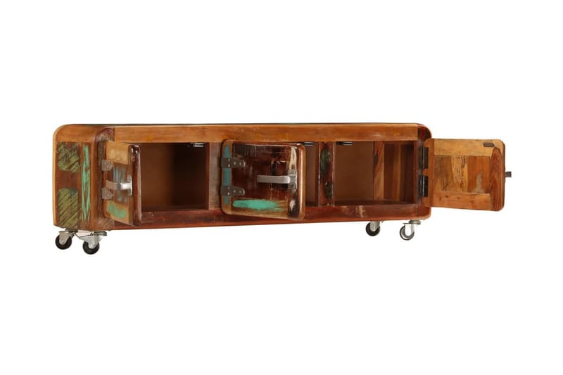 TV-bänk 120x30x37 cm massivt återvunnet trä - Brun - Möbler - Tv möbel & mediamöbel - TV bänk & mediabänk