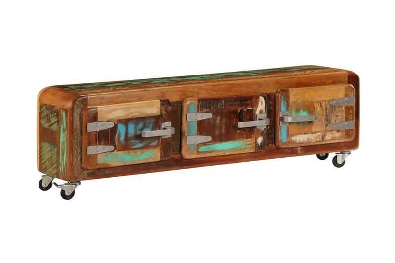 TV-bänk 120x30x37 cm massivt återvunnet trä - Brun - Möbler - Tv möbel & mediamöbel - TV bänk & mediabänk