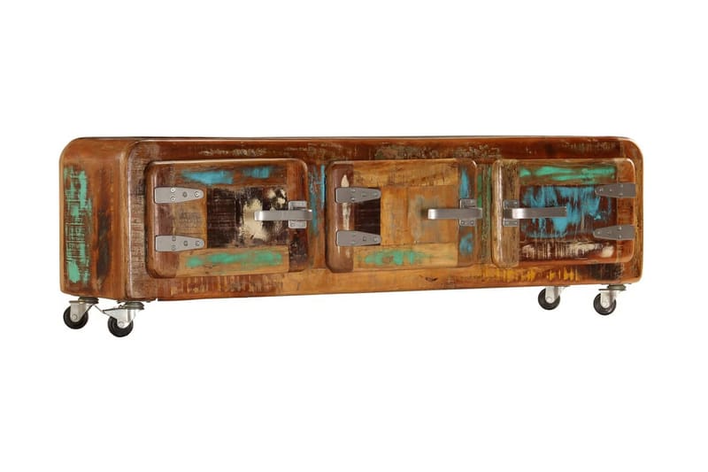 TV-bänk 120x30x37 cm massivt återvunnet trä - Brun - Möbler - Tv möbel & mediamöbel - TV bänk & mediabänk