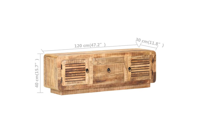 TV-bänk 120x30x40 cm grovt mangoträ - Brun - Möbler - Tv möbel & mediamöbel - TV bänk & mediabänk