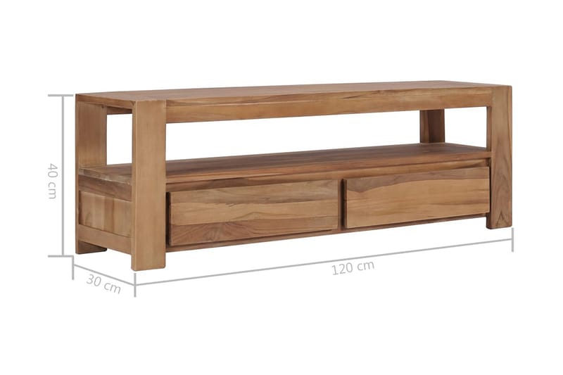 TV-bänk 120x30x40 cm massiv teak - Brun - Möbler - Tv möbel & mediamöbel - TV bänk & mediabänk