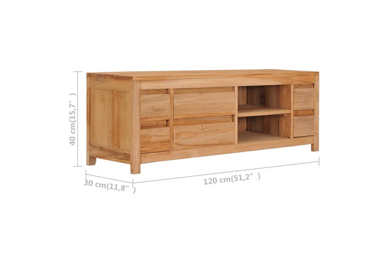 TV-bänk 120x30x40 cm massiv teak - Brun - Möbler - Tv möbel & mediamöbel - TV bänk & mediabänk