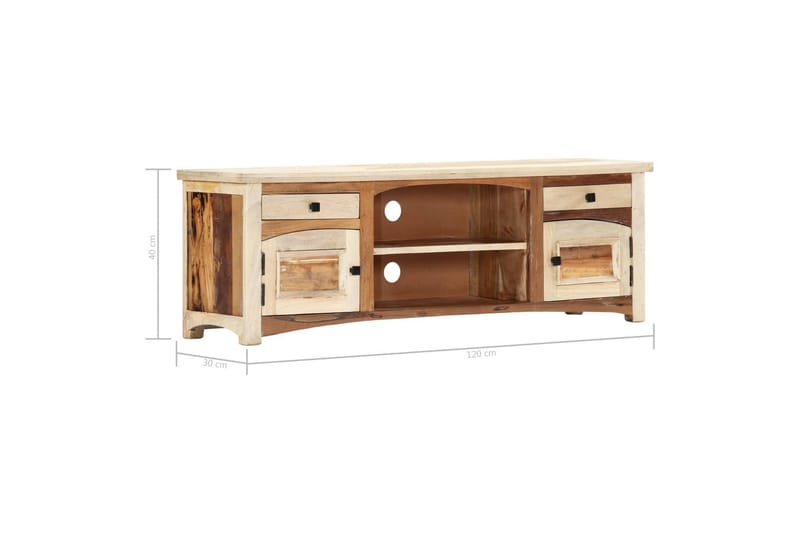 TV-bänk 120x30x40 cm massivt återvunnet trä - Brun - Möbler - Tv möbel & mediamöbel - TV bänk & mediabänk