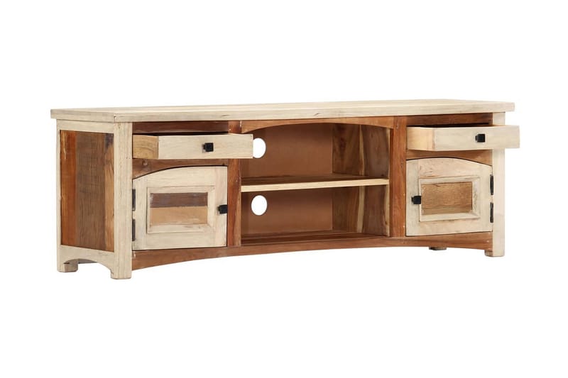 TV-bänk 120x30x40 cm massivt återvunnet trä - Brun - Möbler - Tv möbel & mediamöbel - TV bänk & mediabänk