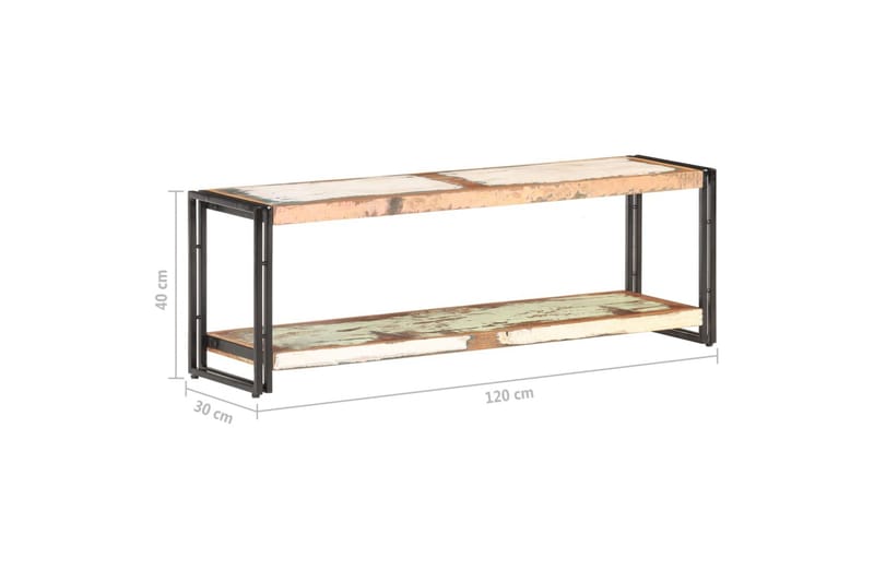 TV-bänk 120x30x40 cm massivt återvunnet trä - Brun - Möbler - Tv möbel & mediamöbel - TV bänk & mediabänk