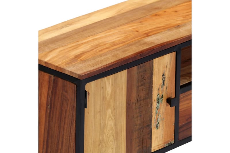 TV-bänk 120x30x40 cm massivt återvunnet trä och stål - Brun - Möbler - Tv möbel & mediamöbel - TV bänk & mediabänk