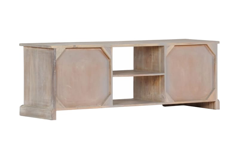 TV-bänk 120x30x40 cm massivt akaciaträ - Vit - Möbler - Tv möbel & mediamöbel - TV bänk & mediabänk