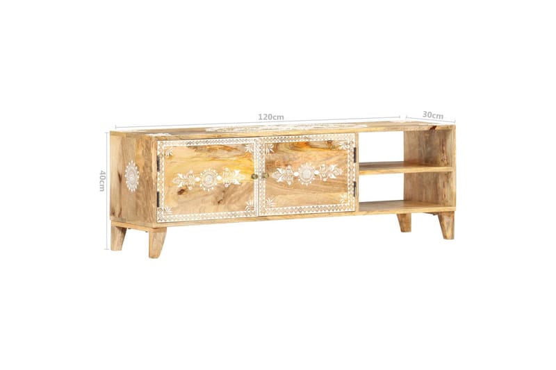 TV-bänk 120x30x40 cm massivt mangoträ - Brun - Möbler - Tv möbel & mediamöbel - TV bänk & mediabänk