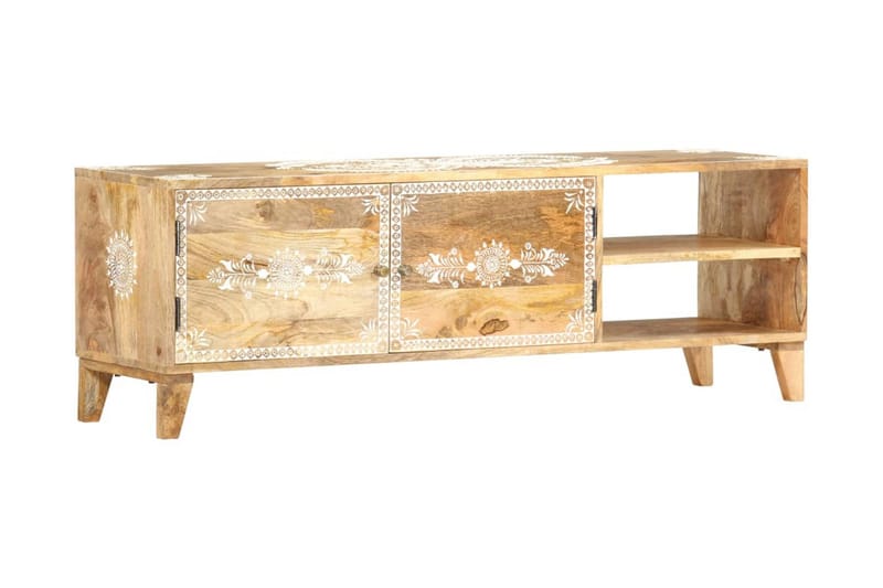 TV-bänk 120x30x40 cm massivt mangoträ - Brun - Möbler - Tv möbel & mediamöbel - TV bänk & mediabänk