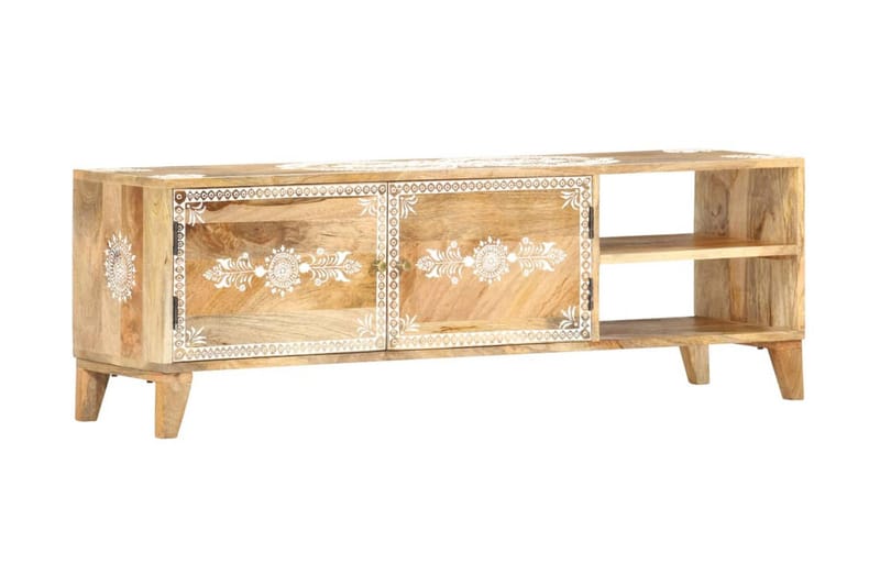 TV-bänk 120x30x40 cm massivt mangoträ - Brun - Möbler - Tv möbel & mediamöbel - TV bänk & mediabänk