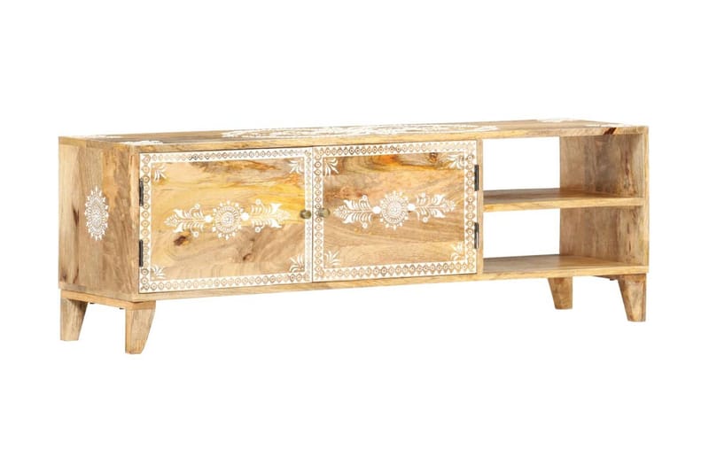 TV-bänk 120x30x40 cm massivt mangoträ - Brun - Möbler - Tv möbel & mediamöbel - TV bänk & mediabänk