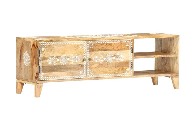 TV-bänk 120x30x40 cm massivt mangoträ - Brun - Möbler - Tv möbel & mediamöbel - TV bänk & mediabänk