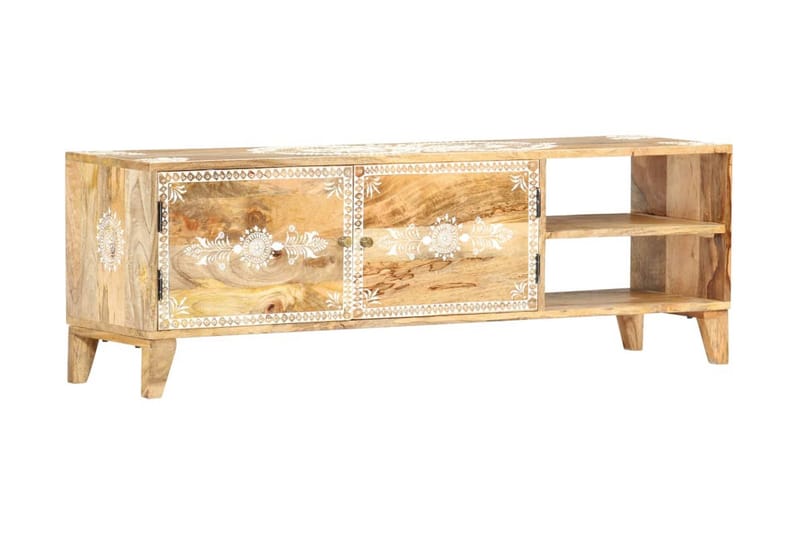 TV-bänk 120x30x40 cm massivt mangoträ - Brun - Möbler - Tv möbel & mediamöbel - TV bänk & mediabänk