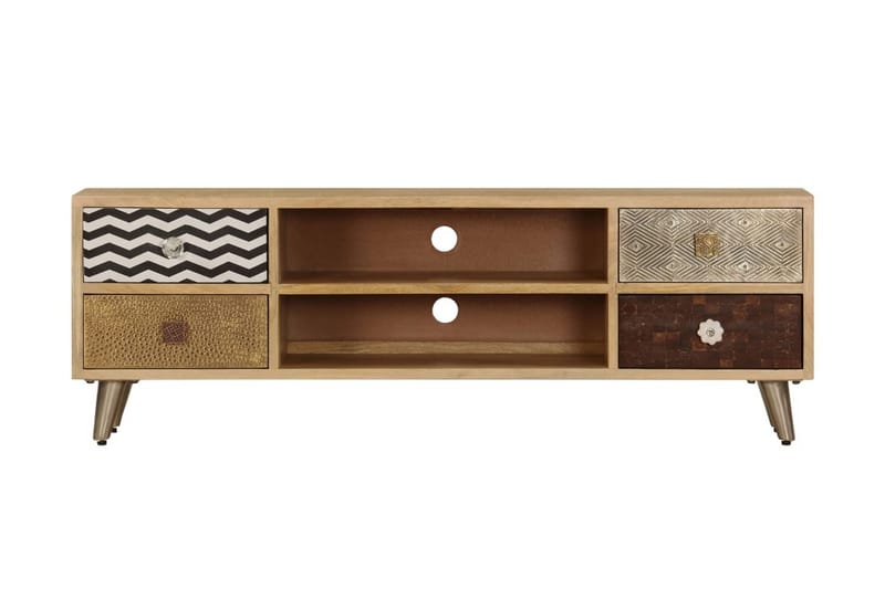 TV-bänk 120x30x40 cm massivt mangoträ - Brun - Möbler - Tv möbel & mediamöbel - TV bänk & mediabänk
