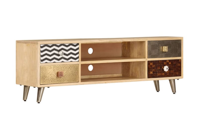 TV-bänk 120x30x40 cm massivt mangoträ - Brun - Möbler - Tv möbel & mediamöbel - TV bänk & mediabänk