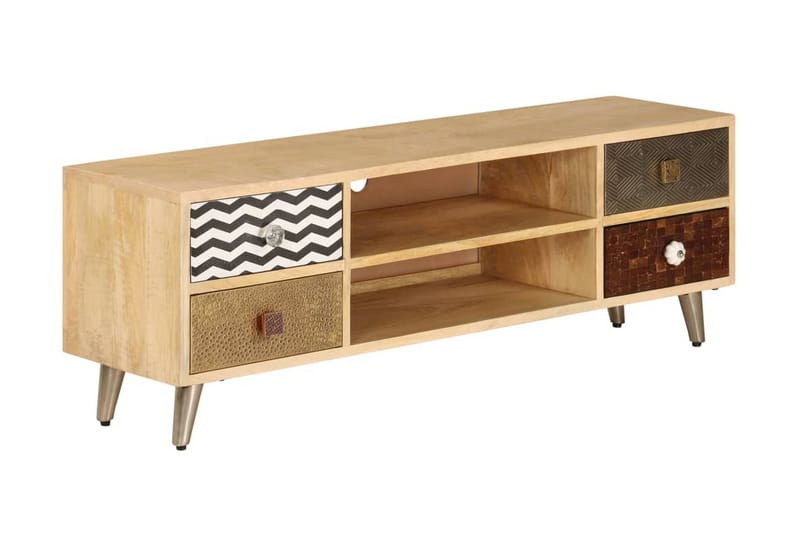 TV-bänk 120x30x40 cm massivt mangoträ - Brun - Möbler - Tv möbel & mediamöbel - TV bänk & mediabänk