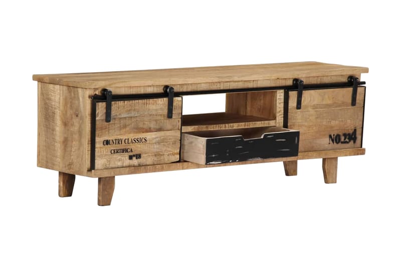 TV-bänk 120x30x40 cm massivt mangoträ - Brun - Möbler - Tv möbel & mediamöbel - TV bänk & mediabänk
