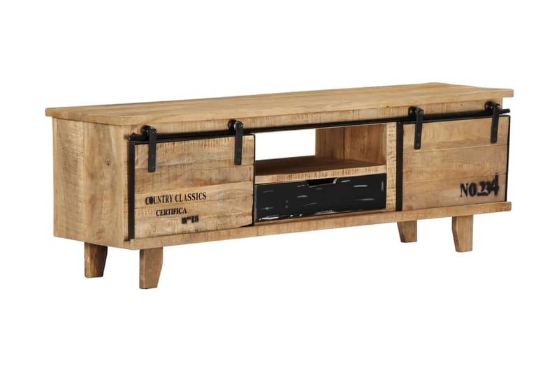 TV-bänk 120x30x40 cm massivt mangoträ - Brun - Möbler - Tv möbel & mediamöbel - TV bänk & mediabänk