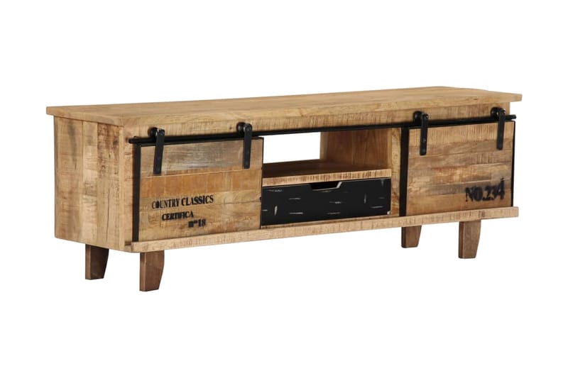 TV-bänk 120x30x40 cm massivt mangoträ - Brun - Möbler - Tv möbel & mediamöbel - TV bänk & mediabänk