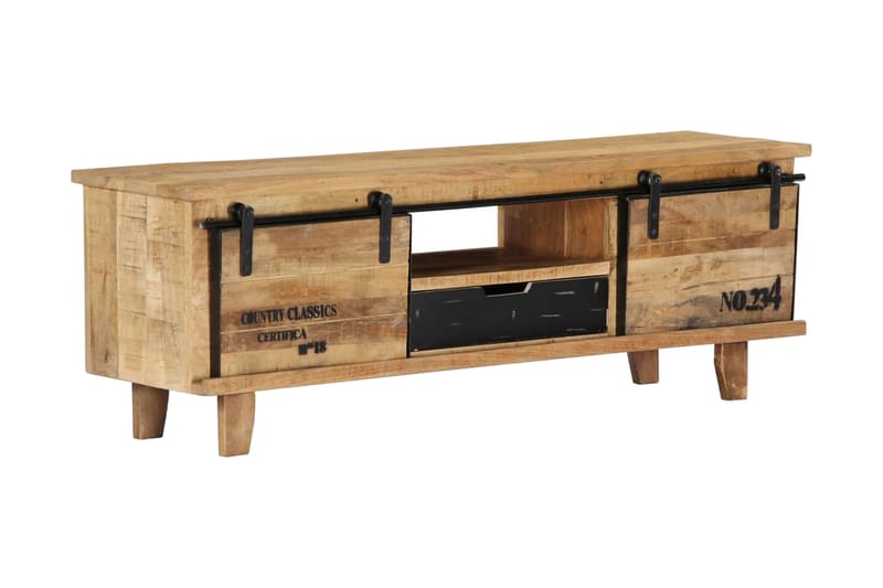 TV-bänk 120x30x40 cm massivt mangoträ - Brun - Möbler - Tv möbel & mediamöbel - TV bänk & mediabänk