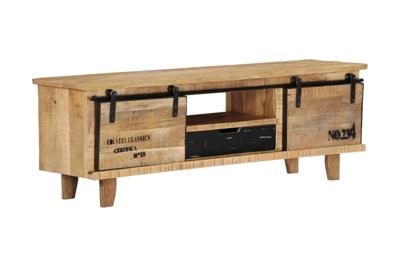 TV-bänk 120x30x40 cm massivt mangoträ - Brun - Möbler - Tv möbel & mediamöbel - TV bänk & mediabänk