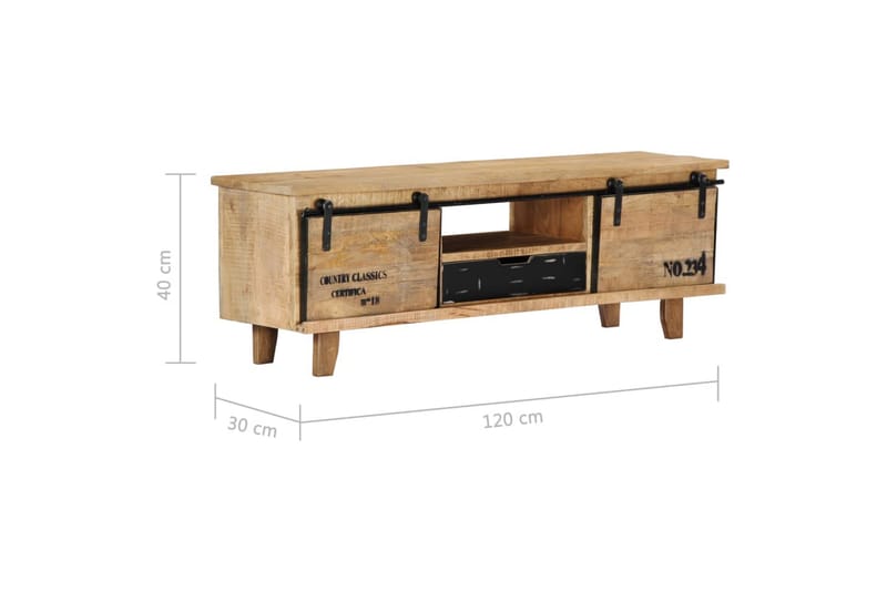 TV-bänk 120x30x40 cm massivt mangoträ - Brun - Möbler - Tv möbel & mediamöbel - TV bänk & mediabänk