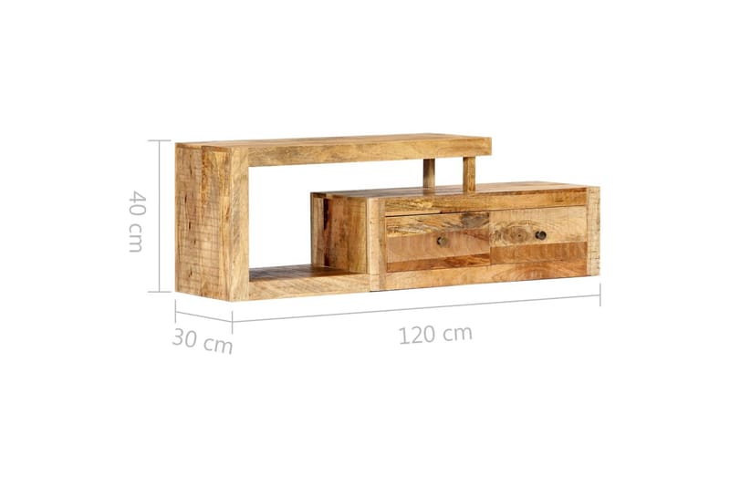 TV-bänk 120x30x40 cm massivt mangoträ - Brun - Möbler - Tv möbel & mediamöbel - TV bänk & mediabänk