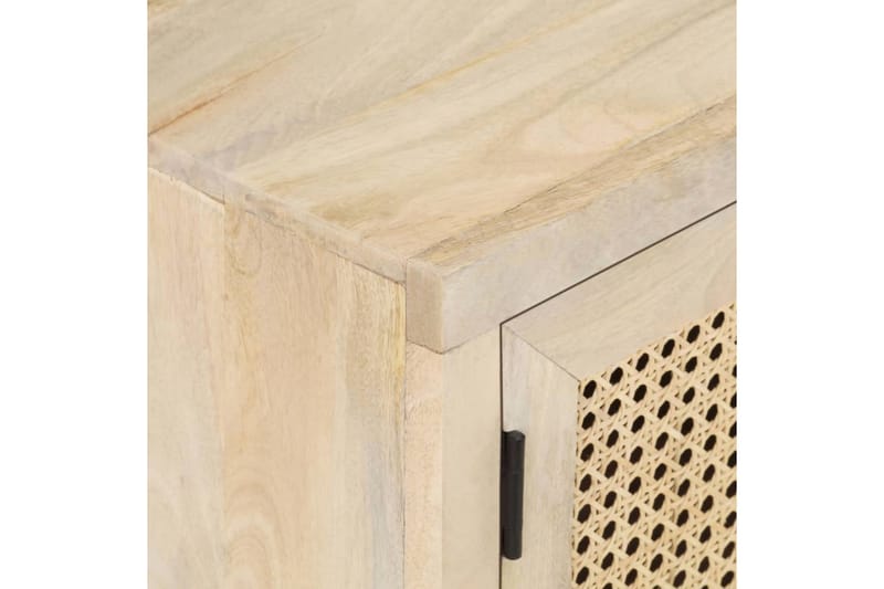 TV-bänk 120x30x40 cm massivt mangoträ och naturlig rotting - Brun - Möbler - Tv möbel & mediamöbel - TV bänk & mediabänk