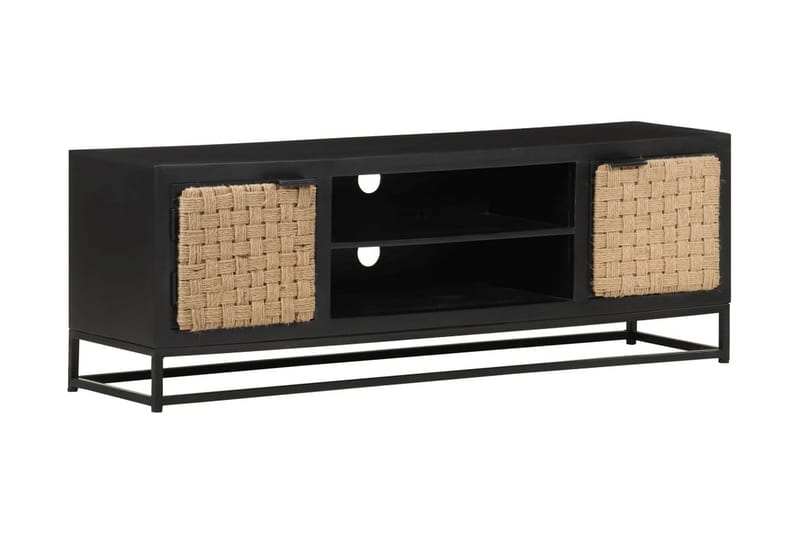 Tv-bänk 120x30x40 cm massivt mangoträ - Svart - Möbler - Tv möbel & mediamöbel - TV bänk & mediabänk