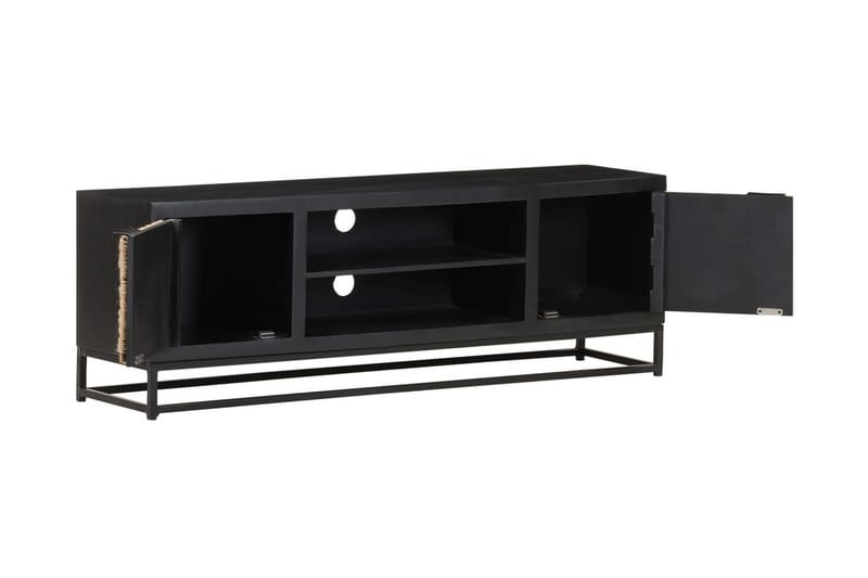Tv-bänk 120x30x40 cm massivt mangoträ - Svart - Möbler - Tv möbel & mediamöbel - TV bänk & mediabänk