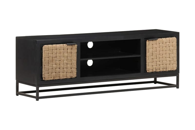 Tv-bänk 120x30x40 cm massivt mangoträ - Svart - Möbler - Tv möbel & mediamöbel - TV bänk & mediabänk