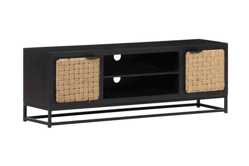Tv-bänk 120x30x40 cm massivt mangoträ - Svart - Möbler - Tv möbel & mediamöbel - TV bänk & mediabänk