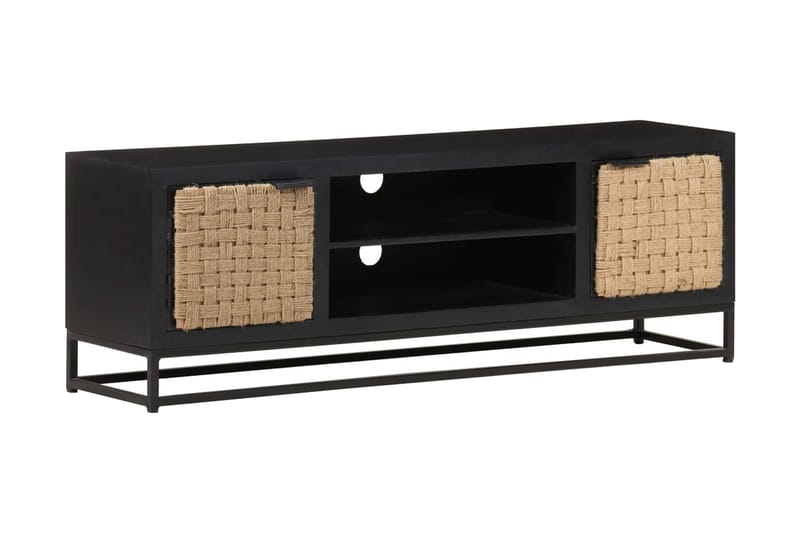 Tv-bänk 120x30x40 cm massivt mangoträ - Svart - Möbler - Tv möbel & mediamöbel - TV bänk & mediabänk