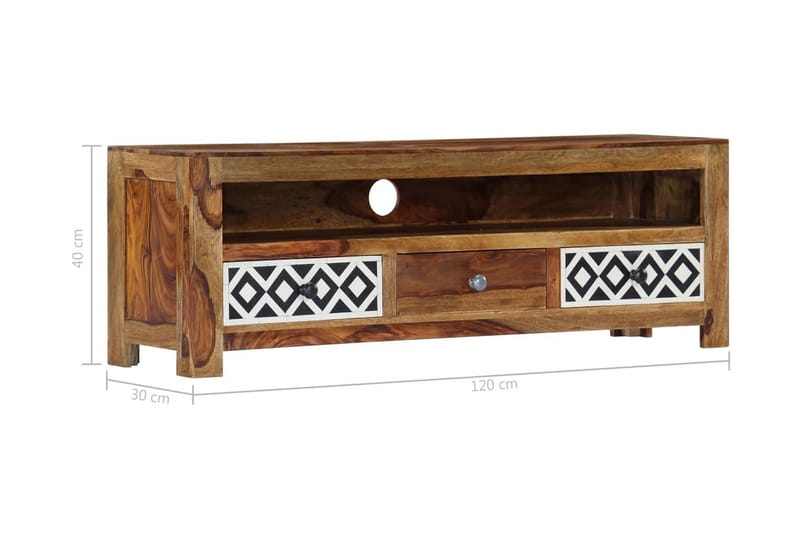 TV-bänk 120x30x40 cm massivt sheshamträ - Brun - Möbler - Tv möbel & mediamöbel - TV bänk & mediabänk