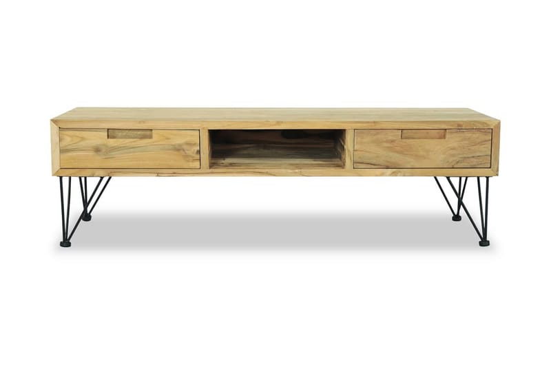 TV-bänk 120x35x35 cm massiv teak - Brun - Möbler - Tv möbel & mediamöbel - TV bänk & mediabänk